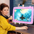 LLOUSSAK 23''-27'' Pink Monitor Cover, Cute Computer Monitor Covers with Bow-Knot, Lace Fabric, Monitor Dust Cover, TV