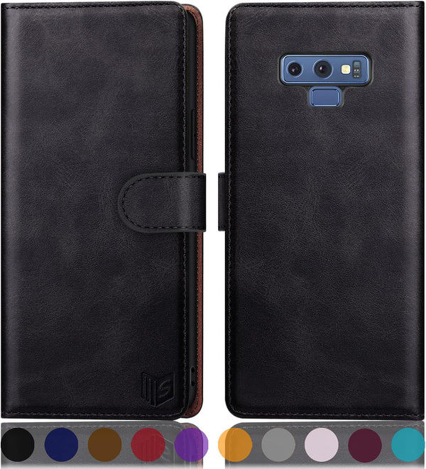 SUANPOT for Samsung Galaxy Note 9 - RFID Blocking Leather Wallet Case, Credit Card Holder, Flip Folio Book Phone case