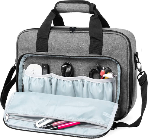 doksmeria Projector Carrying Case, Projector Bag with Accessories Storage Pockets & Adjustable Shoulder Straps
