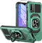 Nokia C210 Case with Tempered Glass Screen Protector, Military Grade Heavy Duty Shockproof Cover with Ring Kickstand,