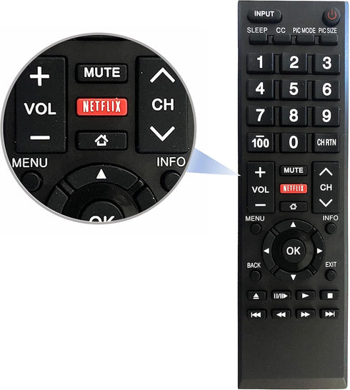 Universal Remote Control for All Toshiba TVs, No Setup Needed