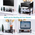 TV/Monitor Riser Desktop Stand - Sturdy Metal Laptop Shelf for Printer, iMac, 3 Height Adjustable PC, 2 Pack