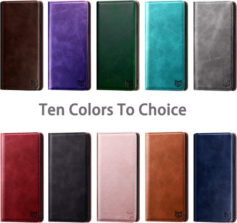 SUANPOT Leather Wallet Case for Samsung Galaxy S20 FE - RFID Blocking Credit Card Holder, Flip Folio Cover in Purple