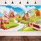 Blulu Large Candy Backdrop Birthday Party Banner, Colorful Polyester Sweet Donut Decoration, 72.8 x 43.3 Inch