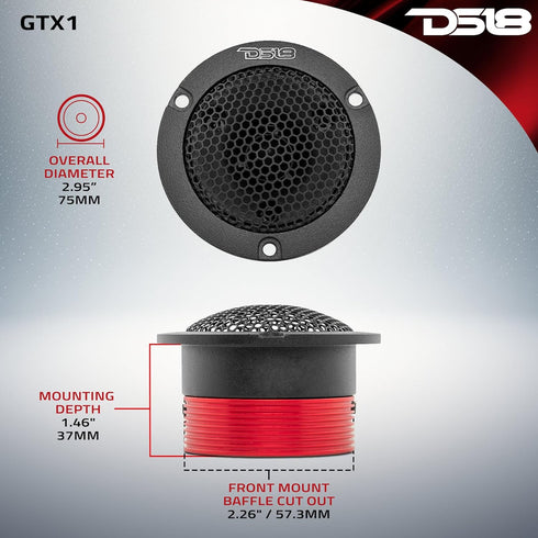 DS18 GTX1 1" Vc Die Cast Titanium Compression Neodymium Super Bullet Tweeter, 240 Watts, 4-Ohm