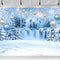 DUAIAI Winter Christmas Backdrop, Birthday Party Decorations Frozen Crystal Pendant Ice and Snow