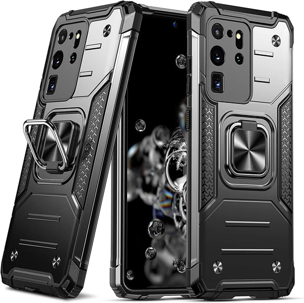 Anqrp Galaxy S20 Ultra Case, Military Grade Protective Phone Cover with Enhanced Metal Ring Kickstand