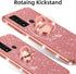 nancheng Case for TCL 20 XE 6.5-inch, Cute Girls Women Glitter Soft Silicone Cover with Stand - Rose Gold