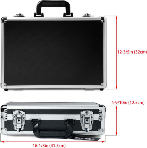 HUL 16in Two-Tone Aluminum Case, Customizable Pluck Foam Interior for Test Instruments, Cameras, Tools, and Accessories