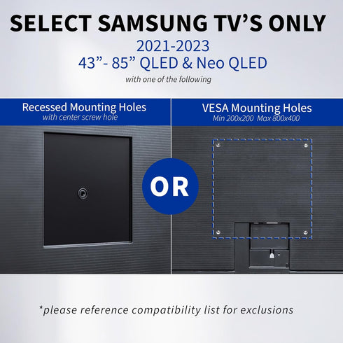 VIVO Micro-Gap Flat TV Wall Mount for 43 to 85 inch 2021-2023 Samsung Neo QLED (Excluding QN95C Series), Ultra Slim