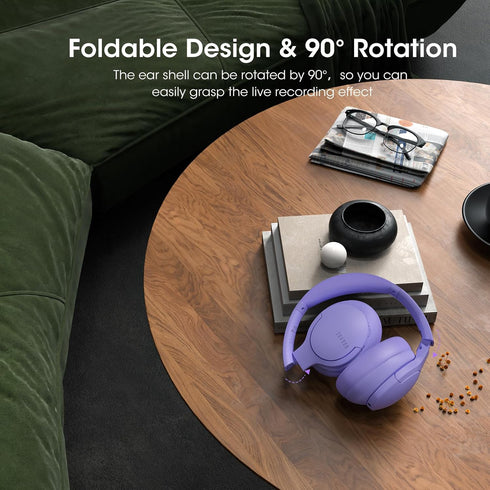 DOQAUS Wireless Headphones Bluetooth, 90 Hours Playtime with 3 EQ Modes, HiFi Stereo Headphones with Microphone, Soft