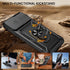 Goton iPhone 15 Pro Max Case - Heavy Duty Shockproof Bumper with Screen Protector & Slide Camera Cover, Black