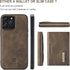 SZHAIYU 2 in 1 Detachable Back Cover Wallet Case for iPhone 13 Pro Max, Slim Leather Pocket, 6.7'' (Coffee)