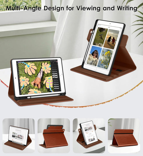 DTTO 9th 8th 7th 10.2 Inch (2021/2020/2019), 360 for iPad / / Generation Case Degree Rotating Premium Leather Folio
