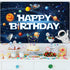 Sumind Space Happy Birthday Decorations, Astronaut Rocket Backdrop Banner for Kids Boys Party, 72.8 x 43.3 Inches