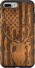 iPhone 7 Plus/8 Plus Case, Deer Buck with Flag on Wood-like Background