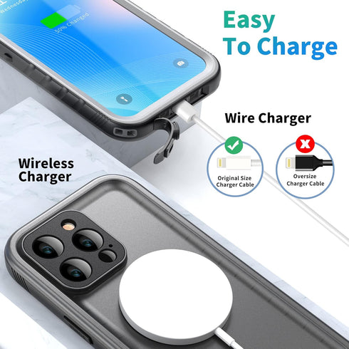 SPORTLINK Waterproof Case for iPhone 14 Pro Max, Built-in Shockproof Dustproof Screen Protector, IP68