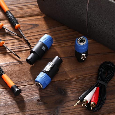 8 Pack NL4FC Speaker to 1/4 Adapter, Male to 1/4 inch TS Female Converter, 1/4 inch Female to NL4FC Male Connectors