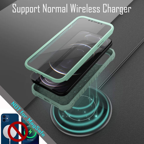 ExoGuard Compatible with iPhone 12 Pro Max Case, Rubber Shockproof Full-Body Cover with Built-in Screen Protector,