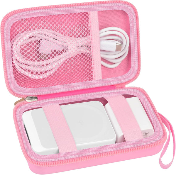 Case for Anker MagGo 3-in-1 Charging Station, Foldable Magnetic Battery Storage Holder Bag, Pink-Box Only