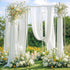 PARTISKY Wedding Arch Draping Fabric, 1 Panel 18FT White Chiffon Drapery Decorations for Ceremony Reception