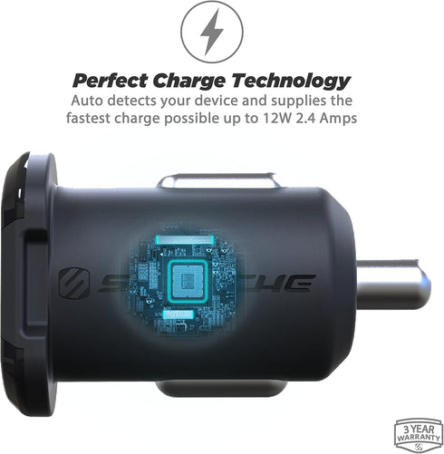 Scosche USBC121M ReVolt Universal Cigarette Lighter Single Device Compact One Port USB Car Charger, Fast Charge One Device Quickly, Black