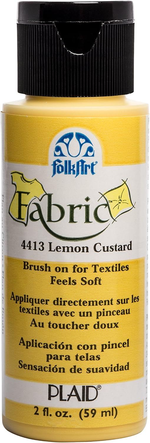 FolkArt 4413 Acrylic Fabric Paint, 2 oz, Lemon Custard