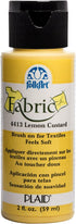 FolkArt 4413 Acrylic Fabric Paint, 2 oz, Lemon Custard