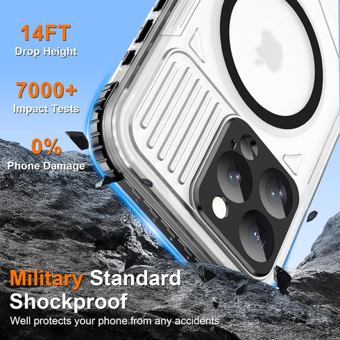 WIFORT Waterproof Case for iPhone 15 Pro Max, IP68 Underwater Dustproof, 15FT Military Shockproof 360 Full Body