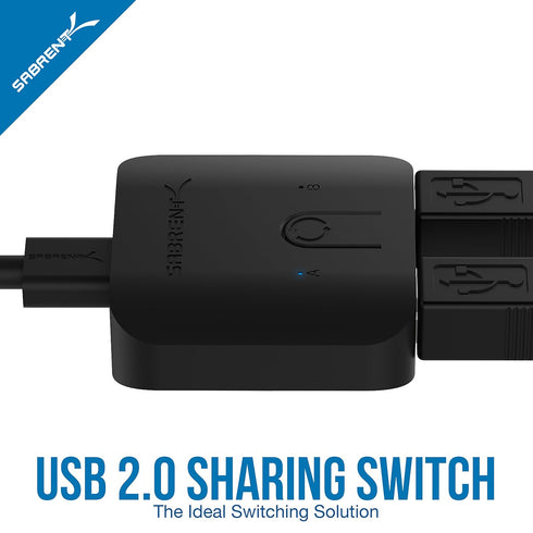 SABRENT USB 2.0 Sharing Switch for Multiple Computers and Peripherals, LED Device Indicators (USB-SW20)