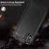 LETO iPhone XR Case, Black Leather Wallet Flip Folio Cover with Kickstand Card Slots for Girls Women