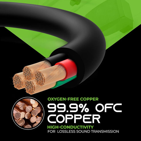 GearIT 14/4 Speaker Wire, 20 Feet 14AWG Gauge, Black 4-Conductors, OFC Oxygen-Free Copper