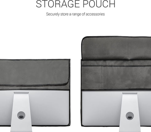 24-26" 3-IN-1 kwmobile Cover Compatible with monitor - Case with Storage for Mouse, Keyboard - Dark Grey