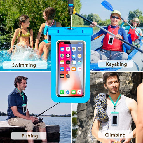 GLBSUNION 4-Pack Universal Waterproof Phone Pouch, IPX8 Dry Bag for Pools, Beach, Kayaking, Fits iPhone 15 and Galaxy