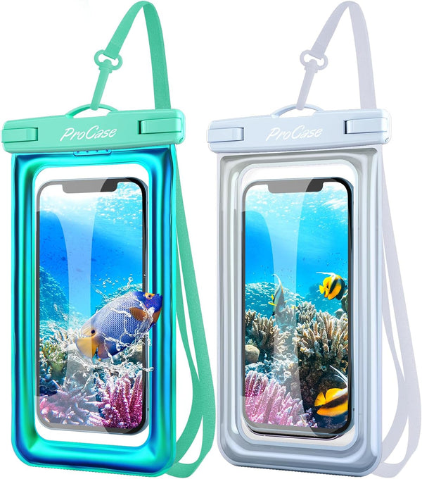 ProCase Floating Waterproof Phone Pouch Up to 7.0", Underwater Case for iPhone 15 14 13 Pro Max, Galaxy S24 S23