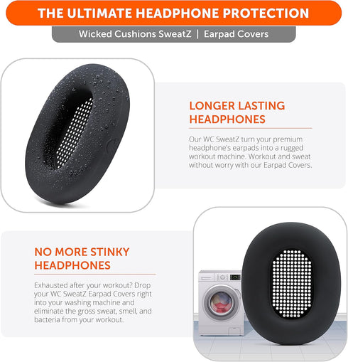 WC SweatZ XM5 Protective Headphone Ear Covers for Sony WH1000XM5, Sweatproof & Easily Washable, Only Compatible with