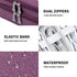 Travel Cable Organizer Bag, Portable Double Layer Case for Cord, Phone, Charger, SD Card (Purple)