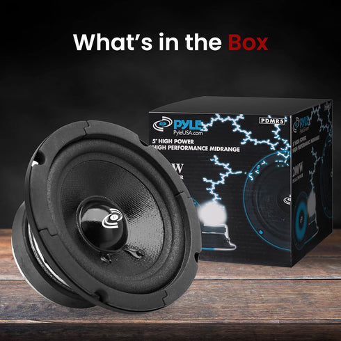 Pyle 5 Inch Woofer Driver - Upgraded 200 Watt Peak High Performance Mid-Bass Mid-Range Car Speaker, Black