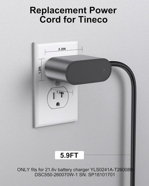 vhbw 26V 2 3 A10 A11 S3 S2 S3 S5 YLS0241A-T260080 Charger Replacement for TINECO Cordless Vacuum for TINECO IFLOOR
