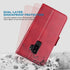 Phone Case for Samsung Galaxy S9 Plus, Leather Wallet with Tempered Glass Screen Protector, Card Holder, Red