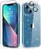 MIODIK iPhone 13 Case - Clear Glitter Shockproof Cover with Screen & Camera Lens Protectors for Women, 6.1 inch.