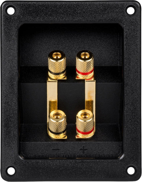 Parts Express Bi-Amp Speaker Terminal Cup, Gold Binding Post Banana Jack