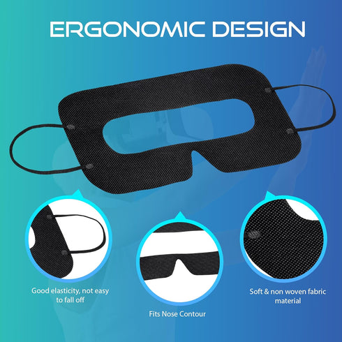 ByteX 200 Pcs Disposable VR Face Mask, Breathable Nonwoven Fabric Eye Mask for VR, Comfortable Sweat-Absorbent Face