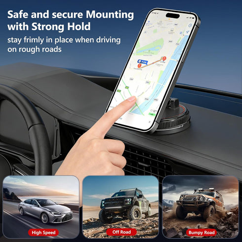 NotiXas 108LBS 3000gf 360 17 Ma/17/16/15/14/13/12, Car Phone Holder Mount, Vacuum Suction for MagSafe Car Mount