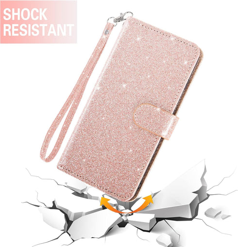 Asuwish Phone Case for Moto Z4/Moto Z 4 Play/MotoZ4 Force with Tempered Glass Screen Protector and Glitter Wallet Cover