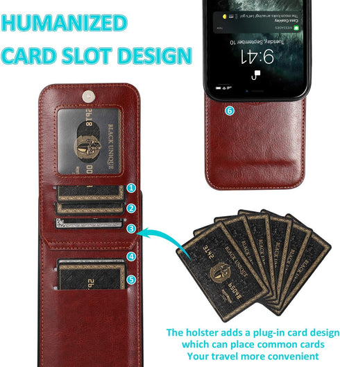 iPhone 13 Wallet Case with Credit Card Holder, PU Leather Wallet Case for iPhone 13, 6.1 inch, Sepia Brown