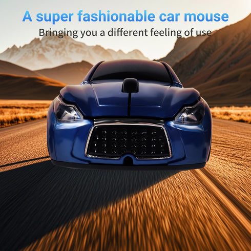 elec Space Wireless Car-Shape Mouse, Blue, 2.4GHz, 1600 DPI, Cute Gaming Mouse for Kids