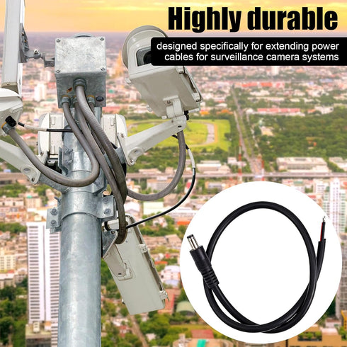 BTFO 4pcs DC5521 16AWG 36V 5.5 2.1mm (50cm/1.64ft Power Pigtails Cables, x DC Male Plug to Bare Wire Open End Cables