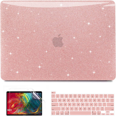 Anban Compatible with MacBook Pro 13 inch Case M2 2025-2016, Plastic Hard Shell + Keyboard Cover, Shiny Rose Gold