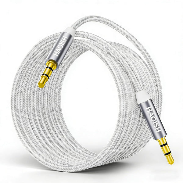 HAOISH Aux Cord 10 FT, 3.5 mm Audio Cable Nylon Braided-1/8 Male to